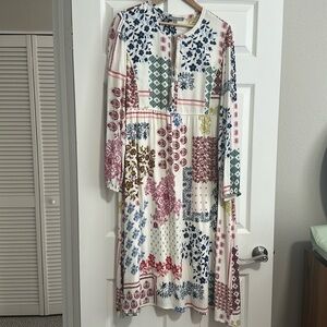Patterned Midi Dress
